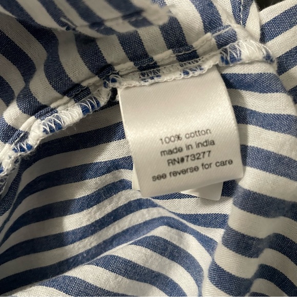 5 for $25 SALE ELIZABETH AND JAMES Blue White Striped Button Front Shirt Top XS - Picture 7 of 8